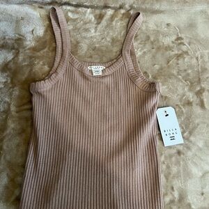 Billabong Ribbed Tank Top in Mauve Taupe